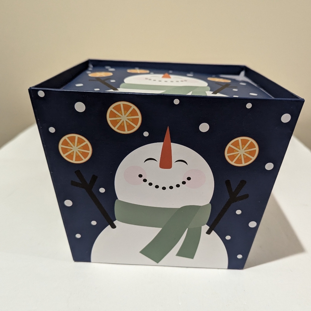 Snowman Gift Box  6 x 6. Holiday Theme. Sturdy